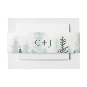 Bandeau De Faire-part Mariage d'aquarelle Rustic Mountain Forest