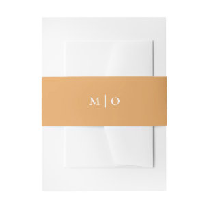 Bandeau De Faire-part Mariage d'automne à l'ocre doré Initiales minima