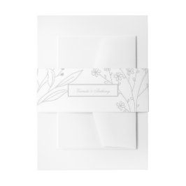 Bandeau De Faire-part Mariage de Boho Floral Corner Argent