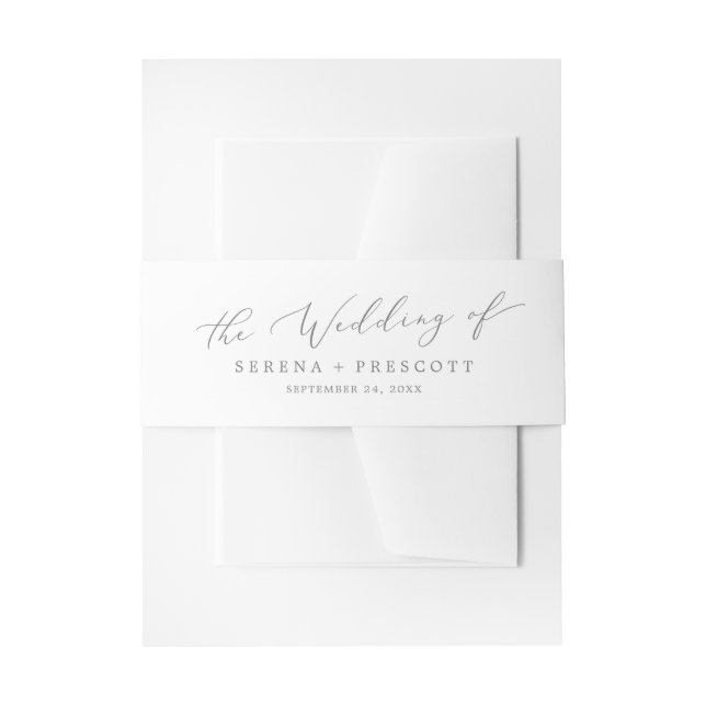 Bandeau De Faire-part Mariage de calligraphie argentée (Devant example)