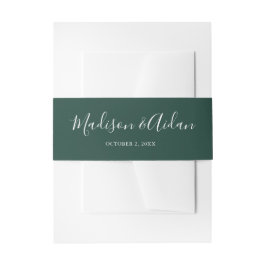 Bandeau De Faire-part Mariage de calligraphie Emerald Green