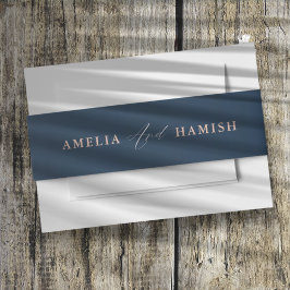 Bandeau De Faire-part Mariage de calligraphie moderne bleu et bleu