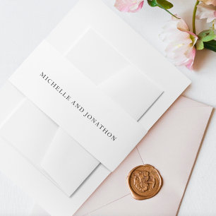 Bandeau De Faire-part Mariage de calligraphie moderne simple noir et bla