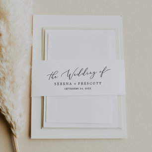 Bandeau De Faire-part Mariage de calligraphie noir délicat