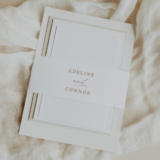 Bandeau De Faire-part Mariage de calligraphie or moderne