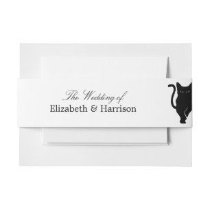 Bandeau De Faire-part Mariage de Chat Noir Moderne Fantaisiste