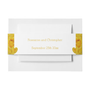 Bandeau De Faire-part Mariage de conception du coeur rose jaune