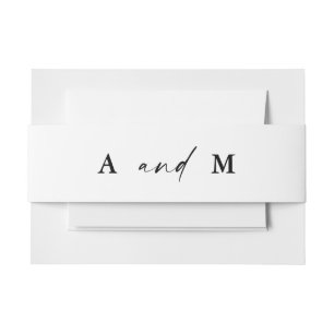 Bandeau De Faire-part Mariage de couple minimaliste moderne monogramme