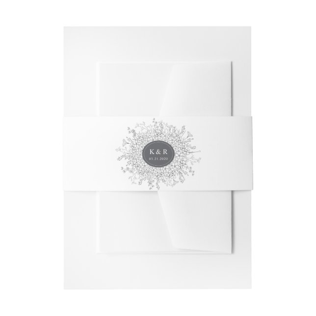 Bandeau De Faire-part Mariage de couronne florale moderne (Devant example)