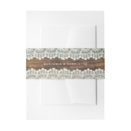 Bandeau de faire-part | Mariage de dentelle en boi