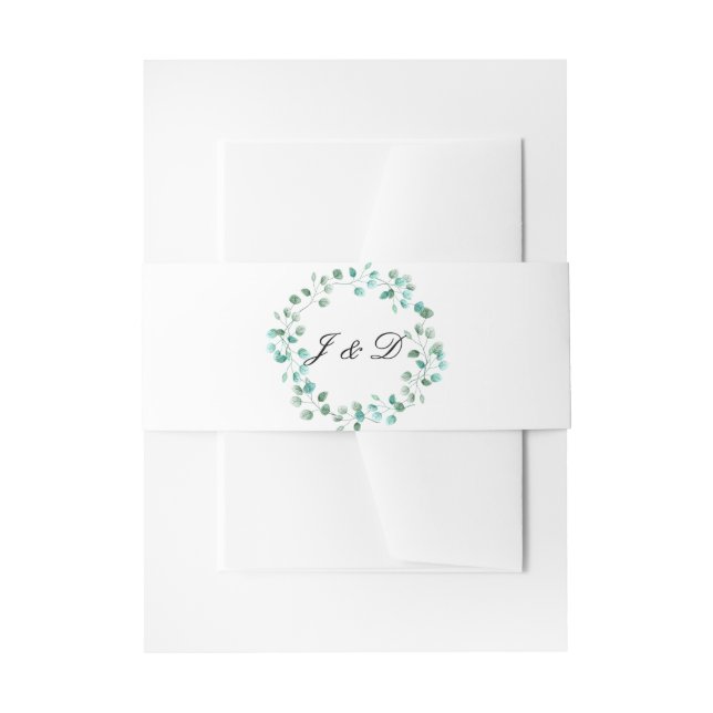 Bandeau De Faire-part Mariage de feuillage bleu aquarelle (Devant example)