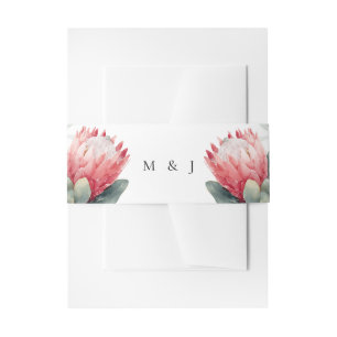 Bandeau De Faire-part Mariage de fleurs d'aquarelle en teinte Protea