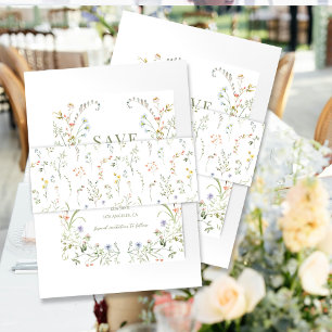 Bandeau De Faire-part Mariage de fleurs de Fleur sauvage coloré