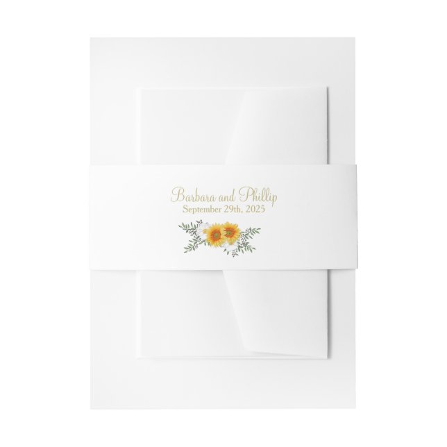 Bandeau De Faire-part Mariage de fleurs d'or (Devant example)