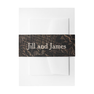 Bandeau De Faire-part Mariage de la dentelle Black Faux