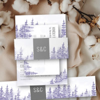 Mariage de la forêt d'hiver de la lavande monogram