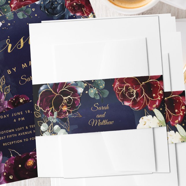 Bandeau De Faire-part Mariage de la marine de Bourgogne II (Créateur téléchargé)