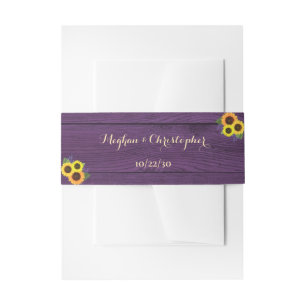 Bandeau De Faire-part Mariage de Lavande Rustique en Bois Violet