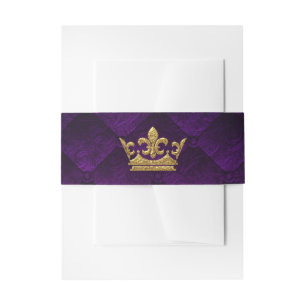 Bandeau De Faire-part Mariage de livre de contes de couronne de pourpre