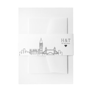 Bandeau De Faire-part Mariage de Londres   Monogramme stylisé Skyline