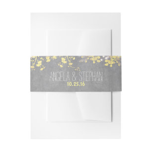 Bandeau De Faire-part mariage de lumières à cordes gris jaunes