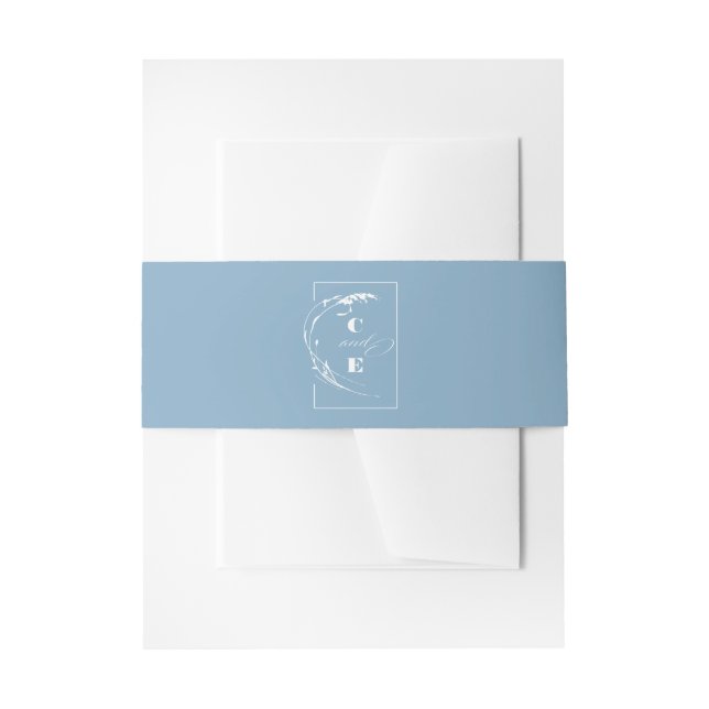 Bandeau De Faire-part Mariage de monogramme bleu foncé (Devant example)