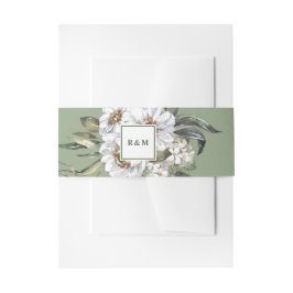 Bandeau De Faire-part Mariage de monogramme botanique blanc