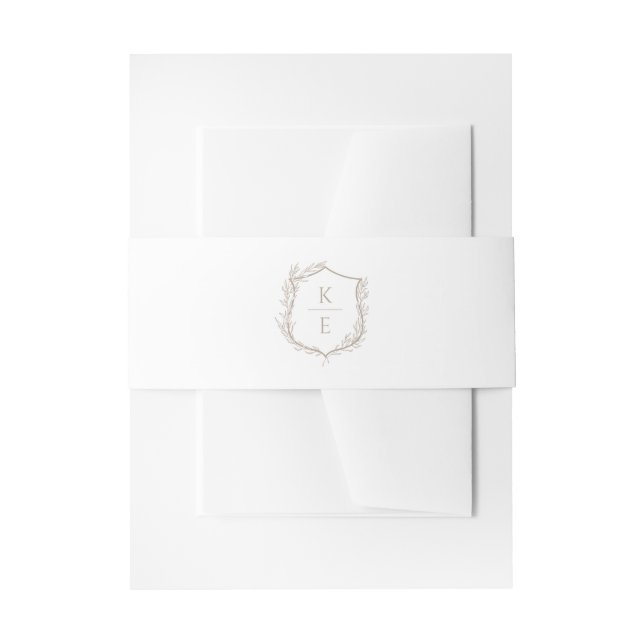 Bandeau De Faire-part Mariage de monogramme de crête botanique (Devant example)