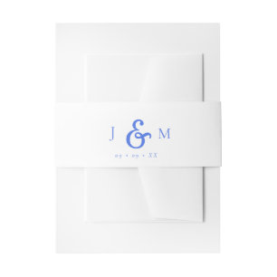 Bandeau De Faire-part Mariage de monogramme d'esperie bleue française