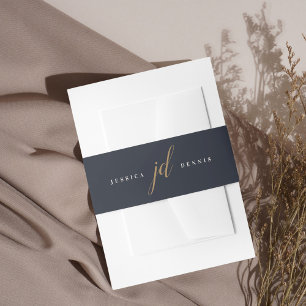 Bandeau De Faire-part Mariage de monogramme minimaliste moderne