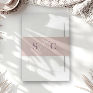 Bandeau De Faire-part Mariage de monogramme or Rose minimal