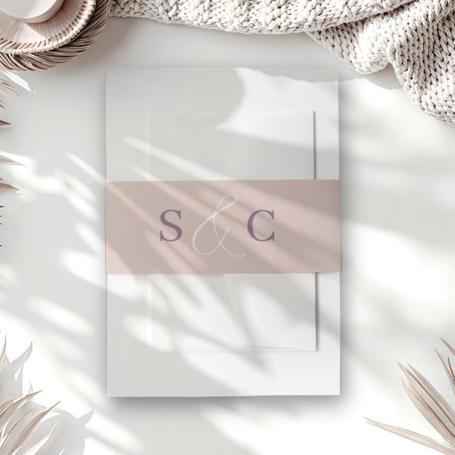 Bandeau De Faire-part Mariage de monogramme or Rose minimal (Créateur téléchargé)