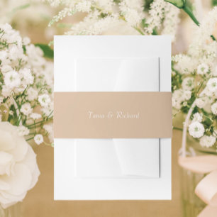 Bandeau De Faire-part Mariage de nom simple Beige