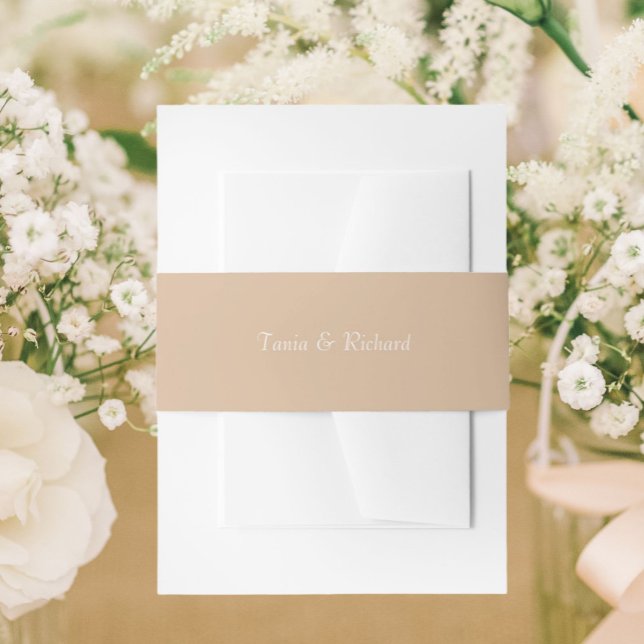 Bandeau De Faire-part Mariage de nom simple Beige (In Situ Wedding)