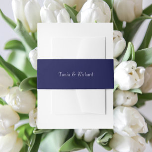 Bandeau De Faire-part Mariage de nom simple de la marine bleu