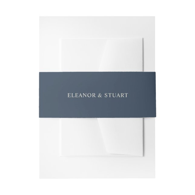 Bandeau De Faire-part Mariage de noms simples bleu marine (Devant example)