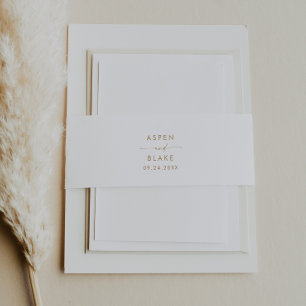 Bandeau De Faire-part Mariage de noms stylisés de script or moderne