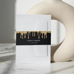 Bandeau De Faire-part Mariage de Parties scintillant Black & Gold