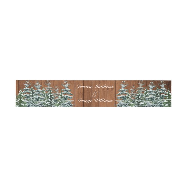Bandeau De Faire-part Mariage de pin de campagne de bois et de forêt de  (Plat)