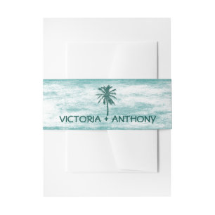 Bandeau De Faire-part Mariage de plage de palmiers tropicaux