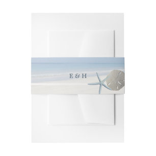 Bandeau De Faire-part Mariage de plage de sable Dollar et Starfish
