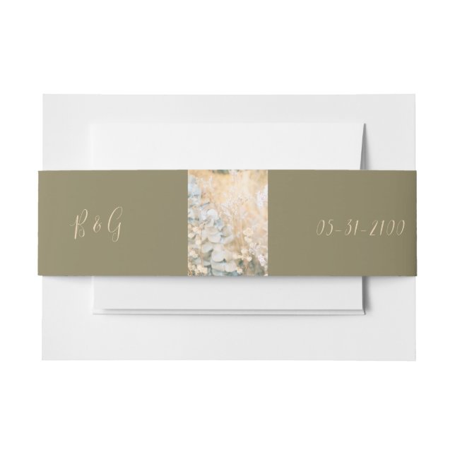 Bandeau De Faire-part Mariage de pré-Fleur sauvage Pastel (Devant Example)