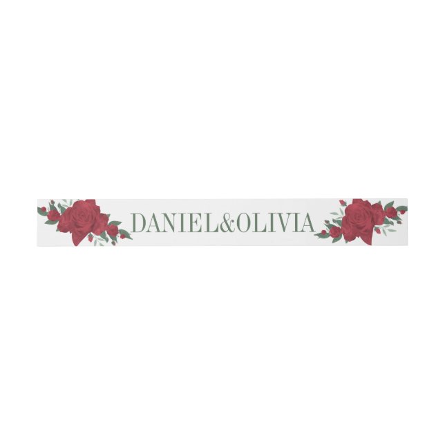 Bandeau De Faire-part Mariage de Red Roses Boho (Plat)