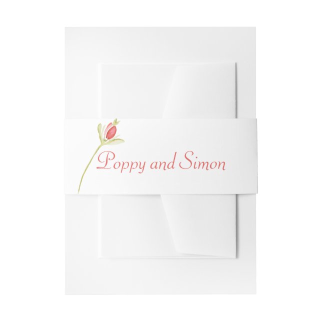 Bandeau De Faire-part Mariage de Rose d'aquarelle (Devant example)