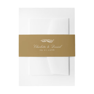 Bandeau De Faire-part Mariage de script classique Vintage or