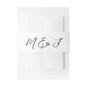 Bandeau De Faire-part Mariage de script moderne en noir blanc