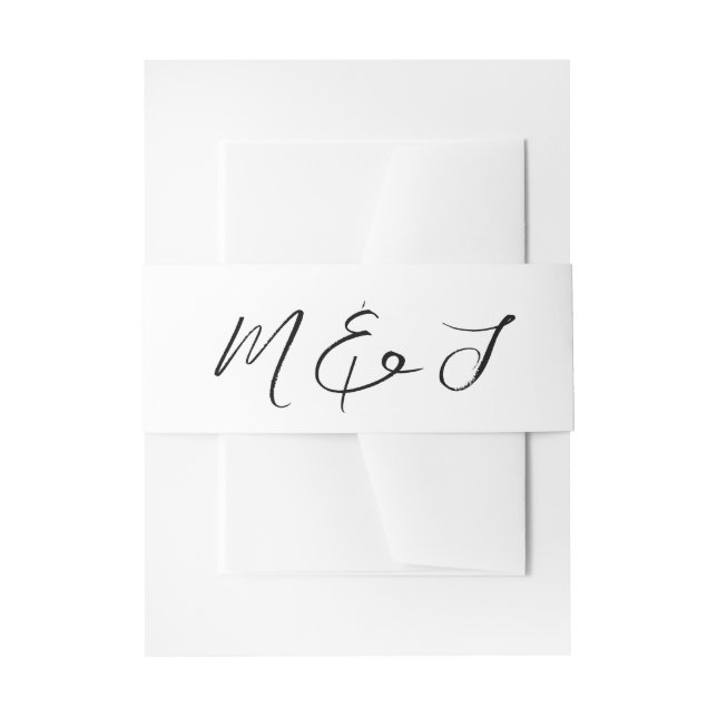 Bandeau De Faire-part Mariage de script moderne en noir blanc (Devant example)