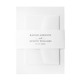 Bandeau De Faire-part Mariage de script moderne minimaliste noir et blan