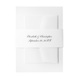 Bandeau De Faire-part Mariage de script traditionnel noir blanc
