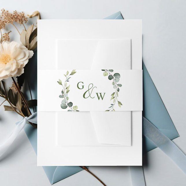 Bandeau De Faire-part Mariage de trame Eucalyptus moderne Boho (Créateur téléchargé)